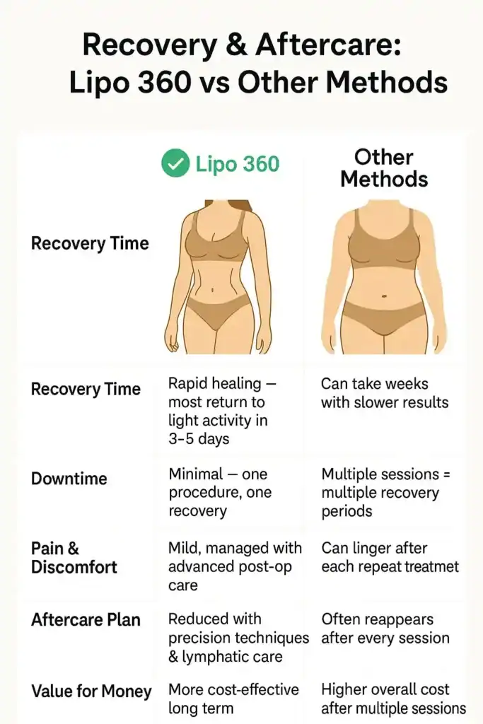 Recovery and Aftercare for Fat-Dissolving Surgery 2 Table to show fat dissolving injection aftercare Coalville
